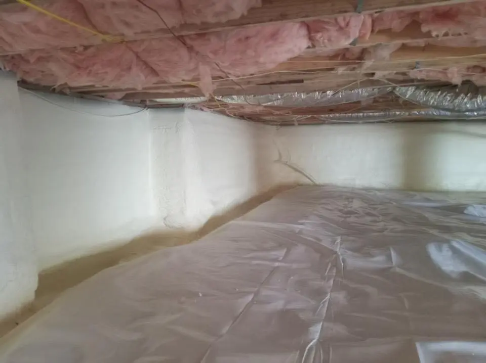 Crawl space encapsulation with closed-cell spray foam for Commercial Roof Restoration in Imperial Beach